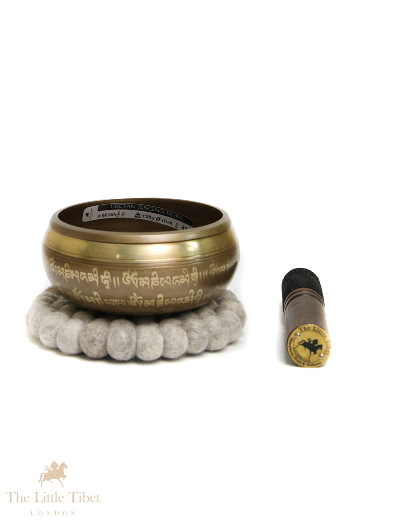 Bronze Mandala Singing Bowl | Hand-Carved Buddha E Note Sound Bowl - BZ434