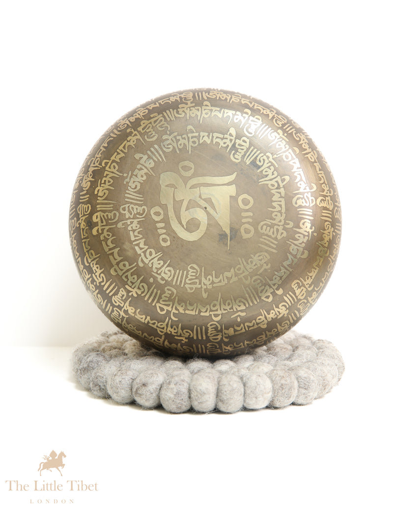 Goddess Tara's Grace: Bronze Tibetan Singing Bowls for Harmonious Healing and Spiritual Empowerment - BZ491