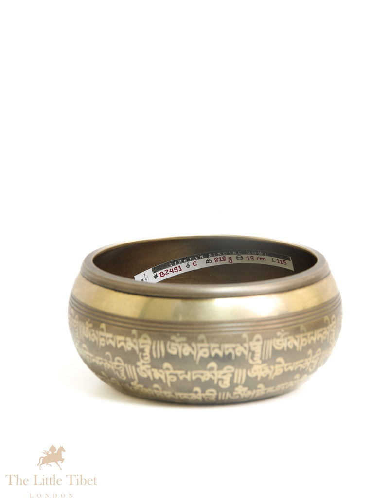 Goddess Tara's Grace: Bronze Tibetan Singing Bowls for Harmonious Healing and Spiritual Empowerment - BZ491
