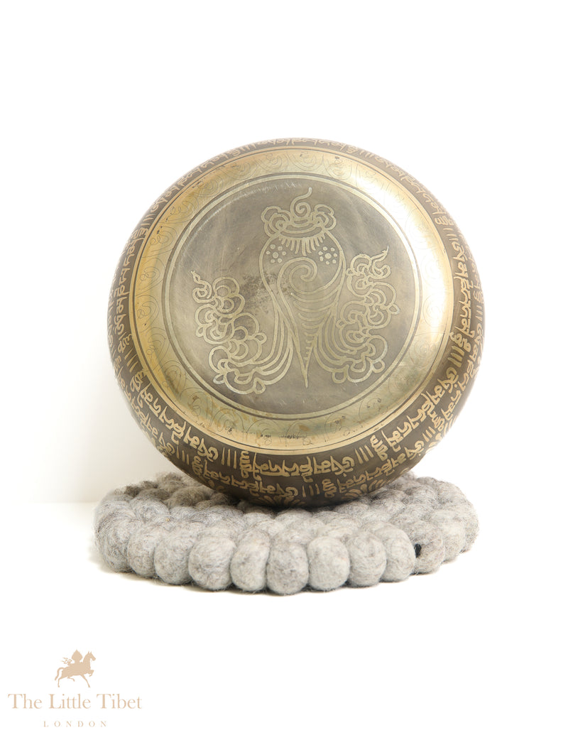 Harmonize Mind, Body, and Spirit: Embrace Holistic Healing with the Om Bronze Tibetan Singing Bowl- BZ529