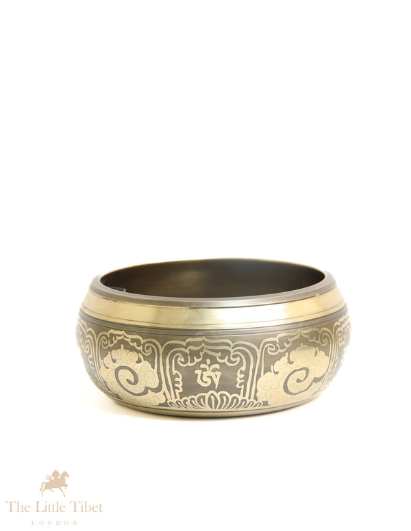 Flower of Life Bronze Himalayan Singing Bowl for Healing - BZ533