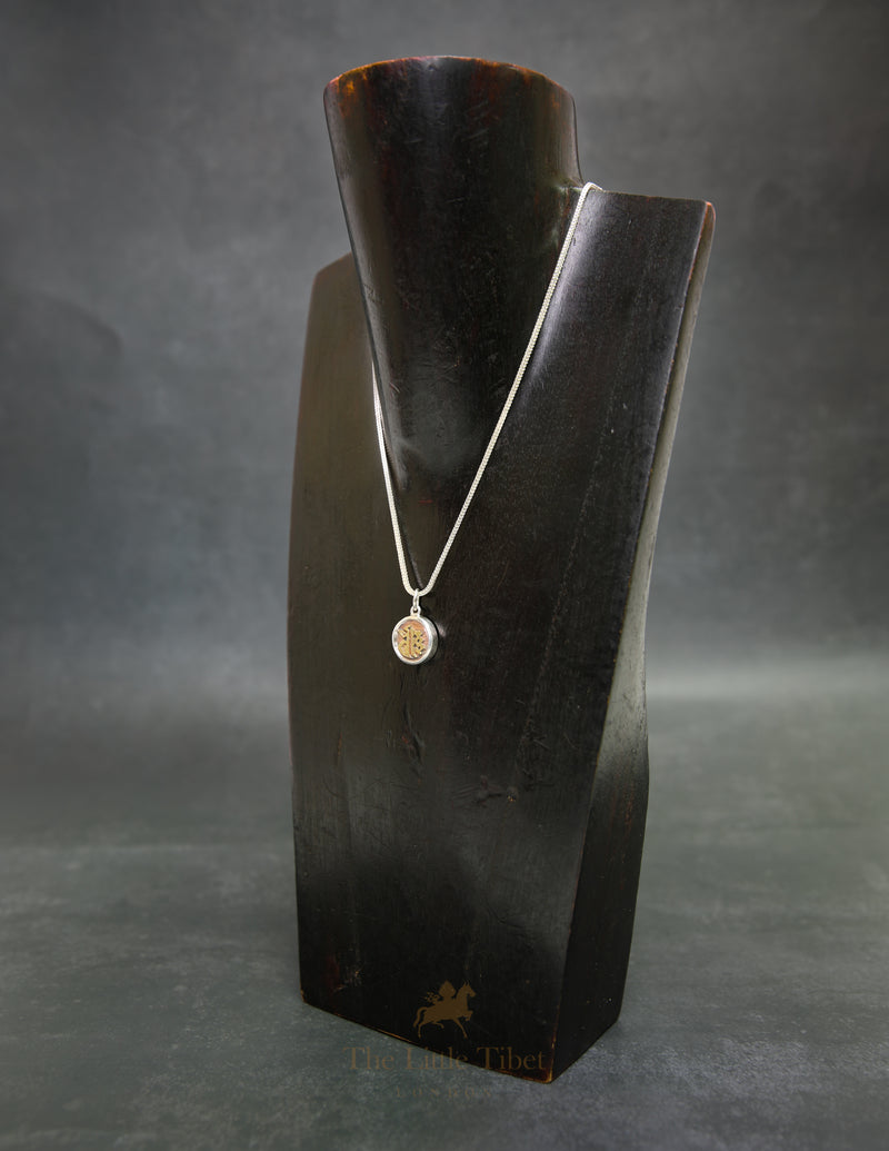Tibetan Silver & Copper Dhih Pendant – Manjushri Wisdom Mantra Necklace