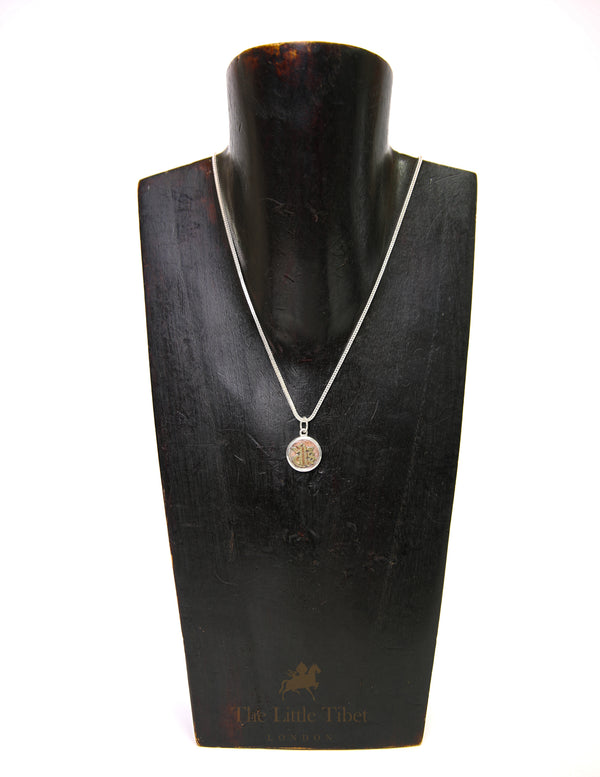 Tibetan Silver & Copper Dhih Pendant – Manjushri Wisdom Mantra Necklace