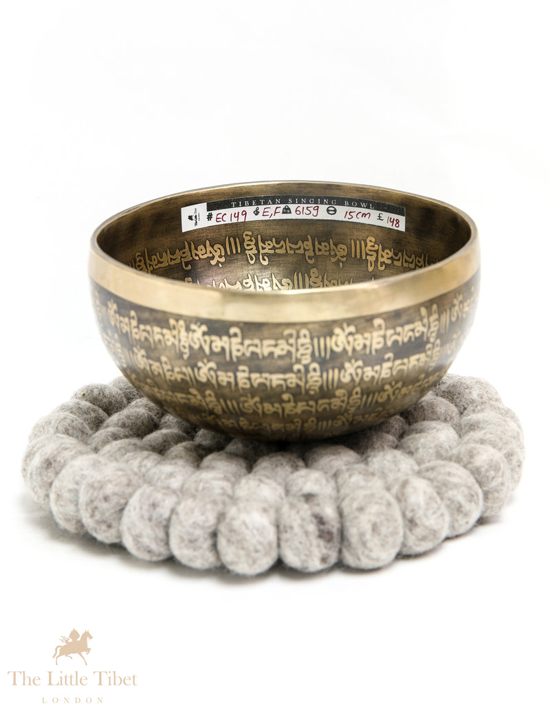 Enlightenment Resonance: Tibetan Singing Bowl with Om Mantra and Chakra Harmony- EC149