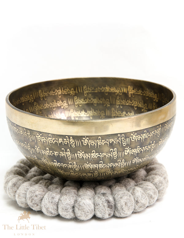 Serenity Song: Handcrafted Tibetan Iconographies Singing Bowl for Meditation - EC19