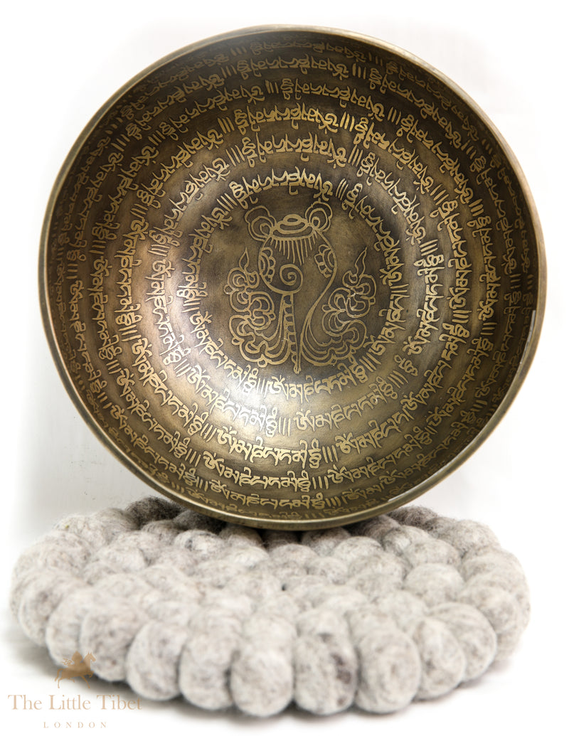 Serenity Song: Handcrafted Tibetan Iconographies Singing Bowl for Meditation - EC19