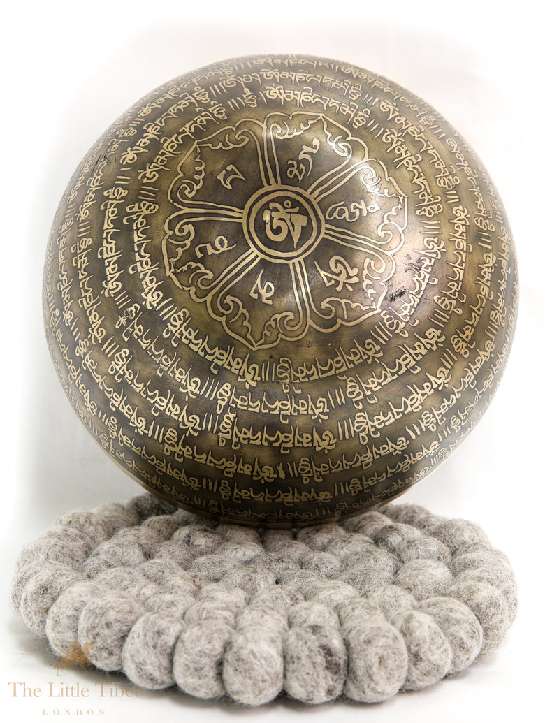 Serenity Song: Handcrafted Tibetan Iconographies Singing Bowl for Meditation - EC19