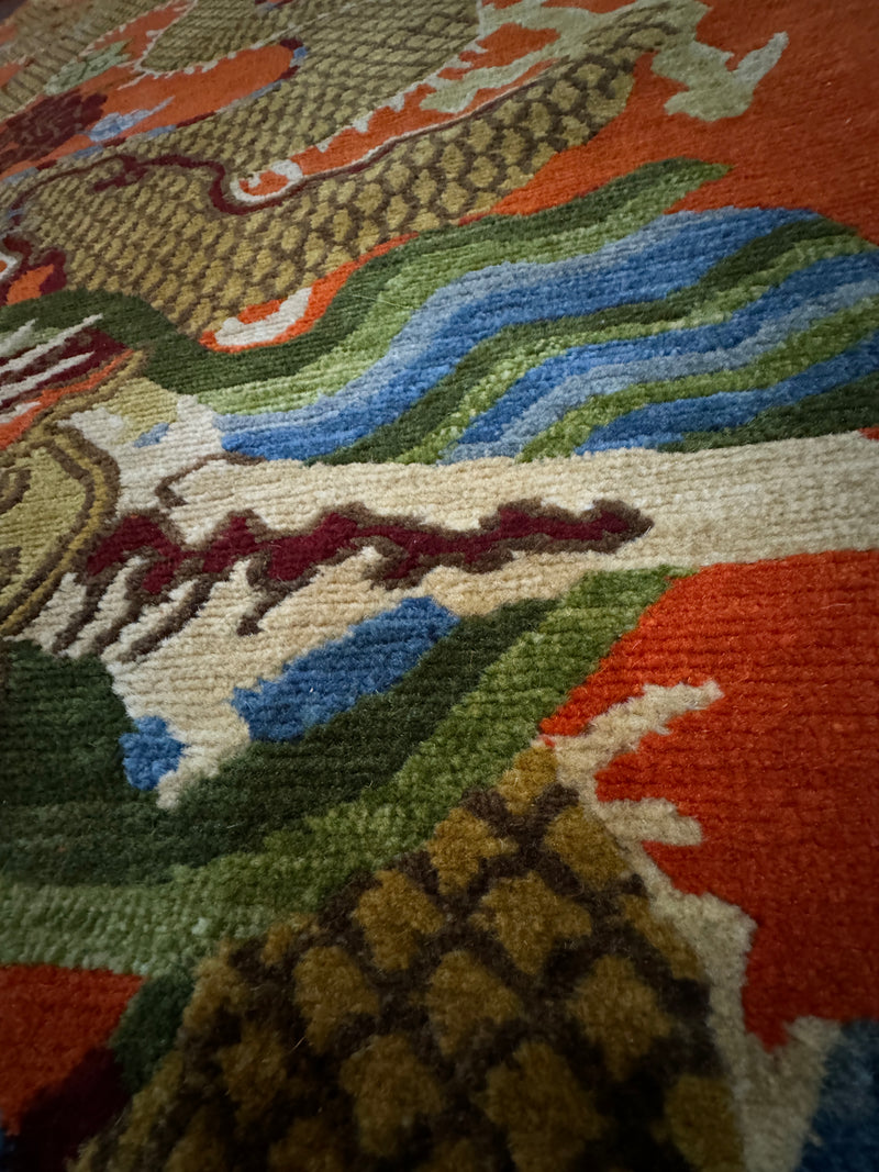 Old Tibetan Dragon handmade carpet