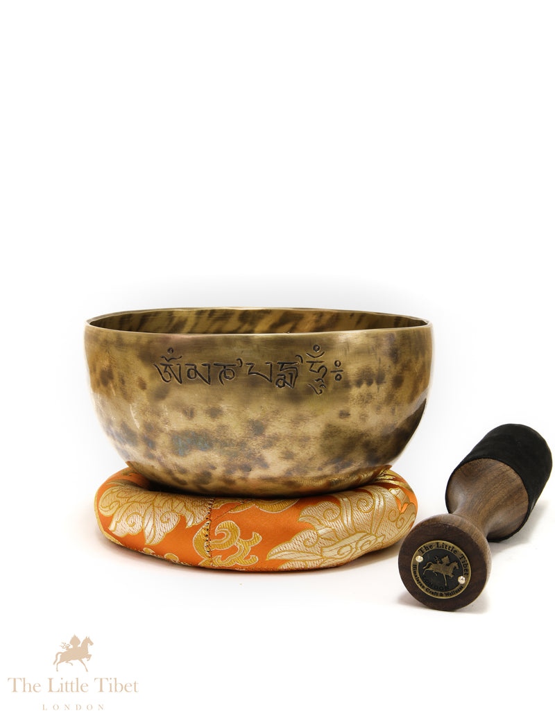 Full Moon Tibetan Singing Bowl – Solar Plexus & Throat Chakra Healing Bowl (Notes G & A)-FM266