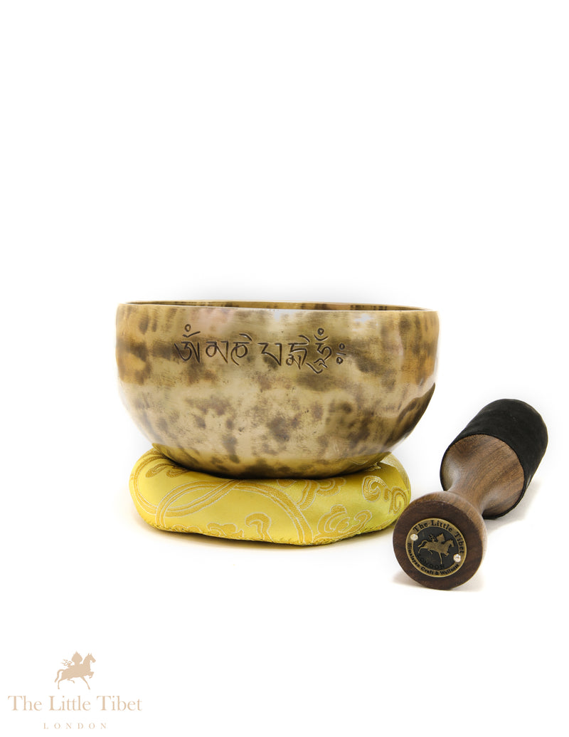 Full Moon Tibetan Singing Bowl – Solar Plexus & Throat Chakra Healing Bowl (Notes G & A)-FM266