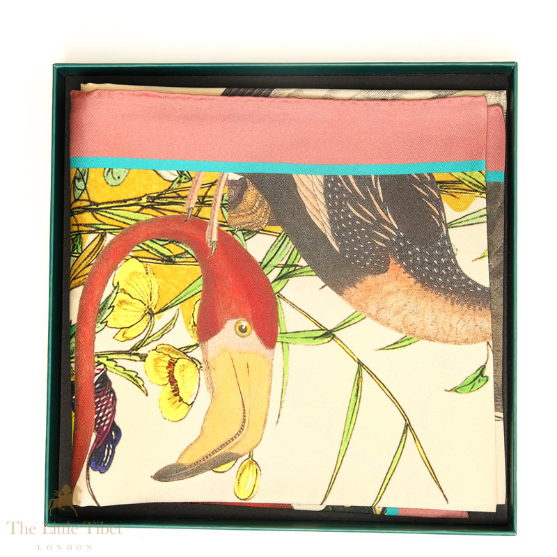 Eternal Love and Nature: Sea Birds Silk Scarf