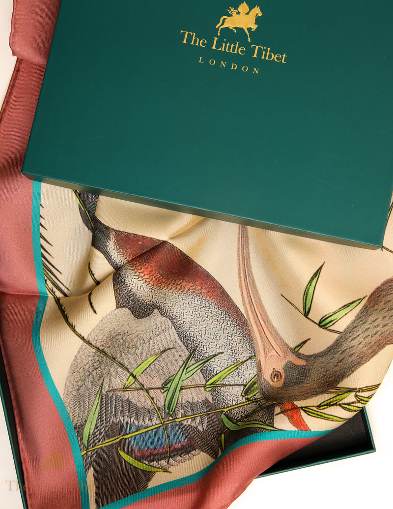 Eternal Love and Nature: Sea Birds Silk Scarf