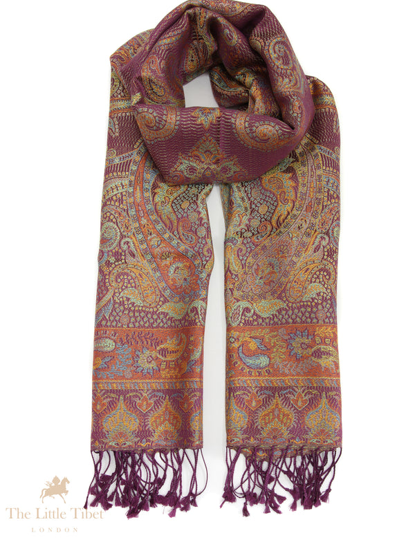 Autumn Glow Himalayan Silk Shawl – Handwoven Luxury Wrap
