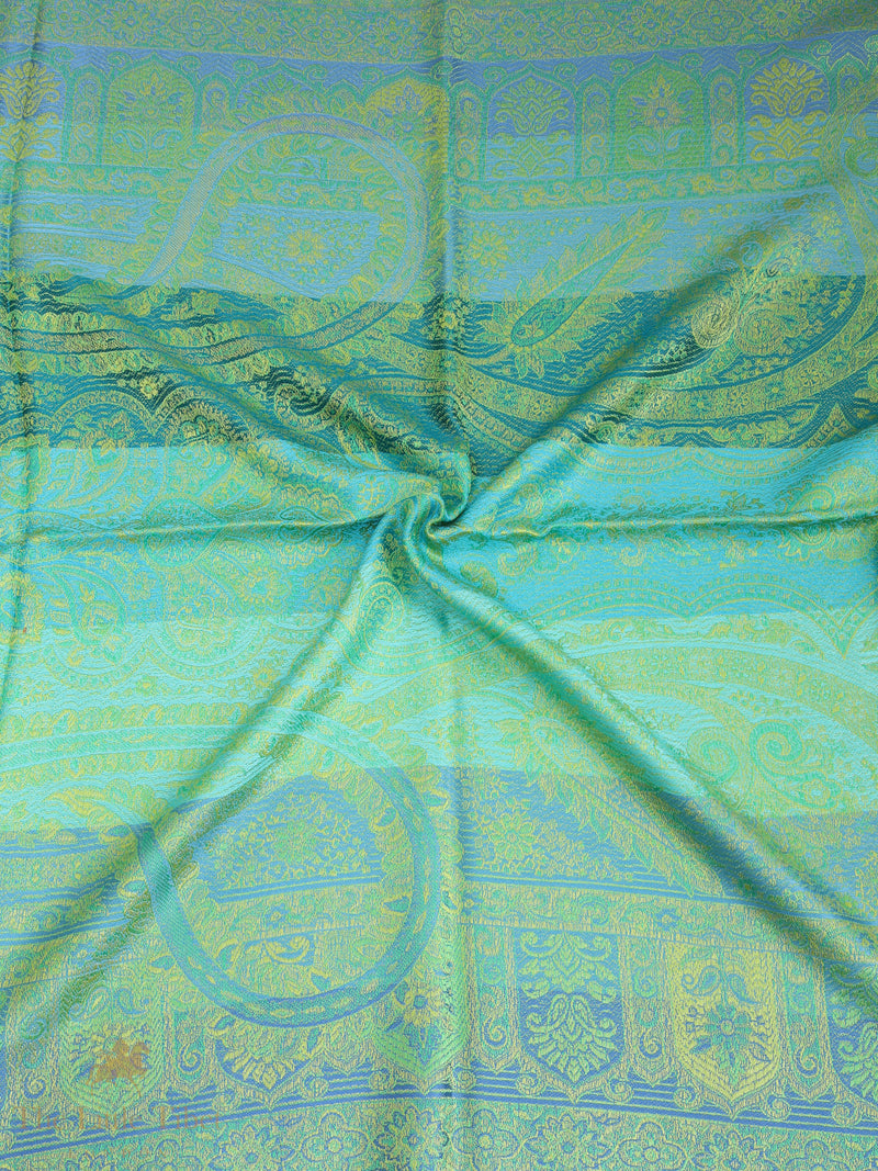 Emerald Oasis Himalayan Silk Shawl – Handwoven Luxury