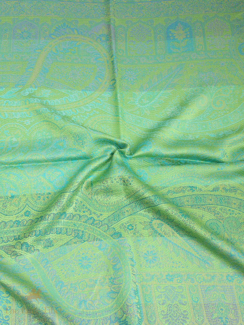 Emerald Oasis Himalayan Silk Shawl – Handwoven Luxury