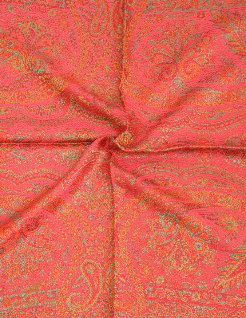 Scarlet Glow Himalayan Silk Scarf – Handwoven 100% Silk Wrap