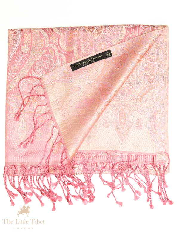 Minnie Pink Paisley Silk Pashmina-Silk Scarf-MCM777