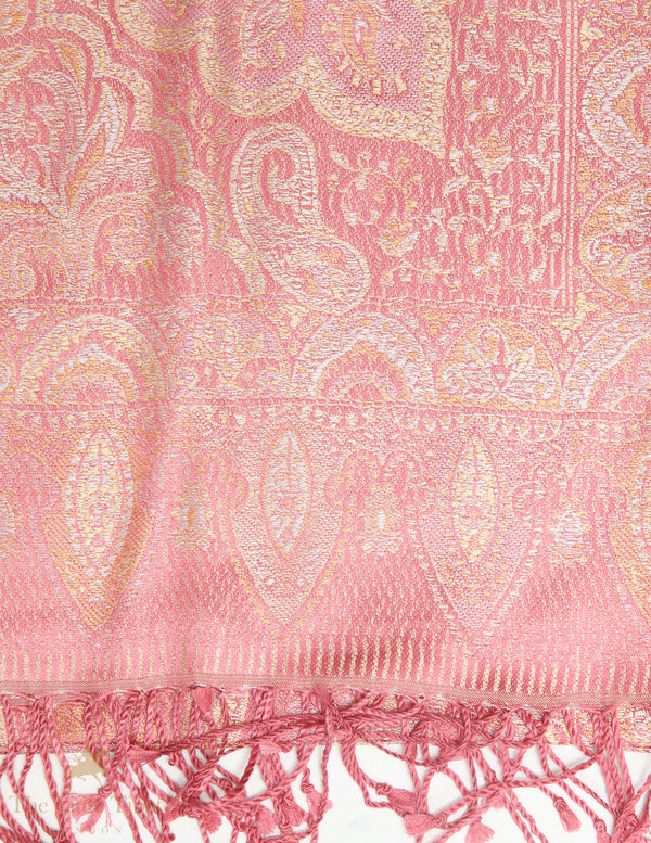Minnie Pink Paisley Silk Pashmina-Silk Scarf-MCM777