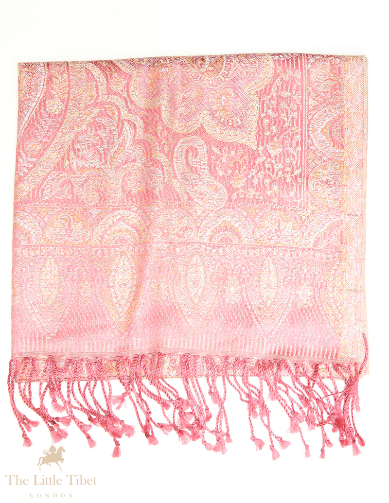 Minnie Pink Paisley Silk Pashmina-Silk Scarf-MCM777