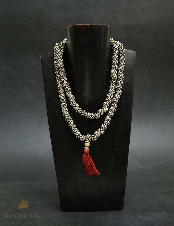 Tibetan Yak Bone Mala | 108 Hand-Carved Beads – Prayer & Jewellery Use