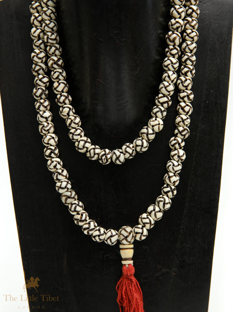 Tibetan Yak Bone Mala | 108 Hand-Carved Beads – Prayer & Jewellery Use