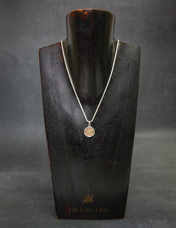Tibetan Silver & Brass Om Pendant Necklace – Handcrafted in the Highlands