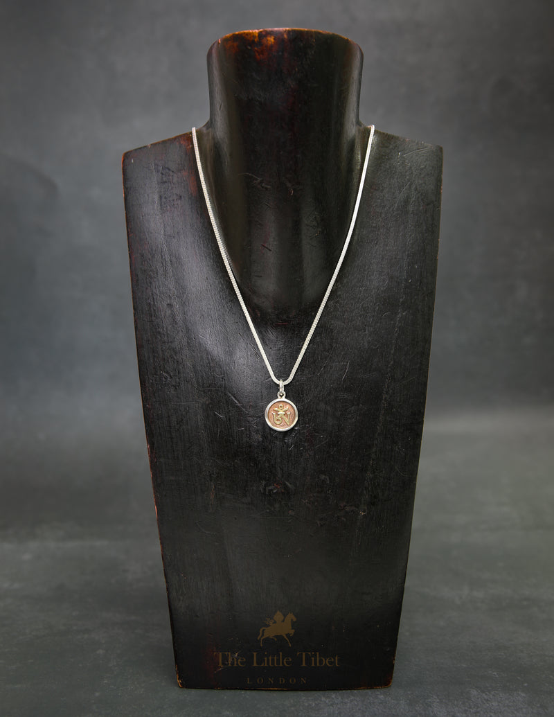 Tibetan Silver & Brass Om Pendant Necklace – Handcrafted in the Highlands