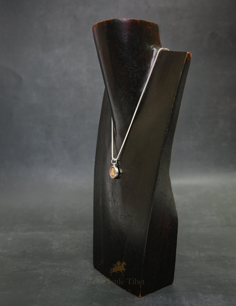 Tibetan Silver & Brass Om Pendant Necklace – Handcrafted in the Highlands