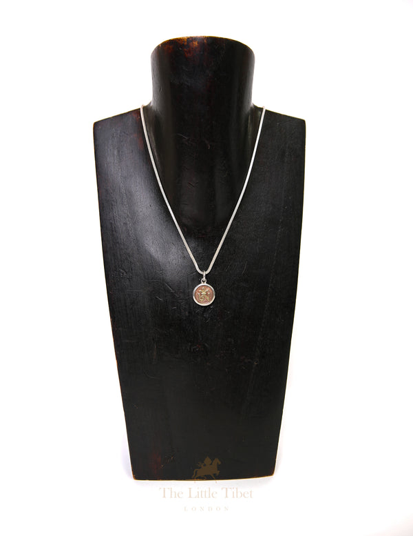 Tibetan Silver & Brass Om Pendant Necklace – Handcrafted in the Highlands