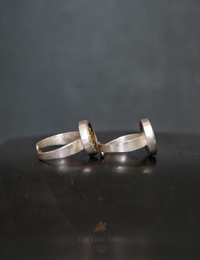 Adjustable Tibetan Om Ring – Handcrafted Silver & copper Spiritual Jewellery