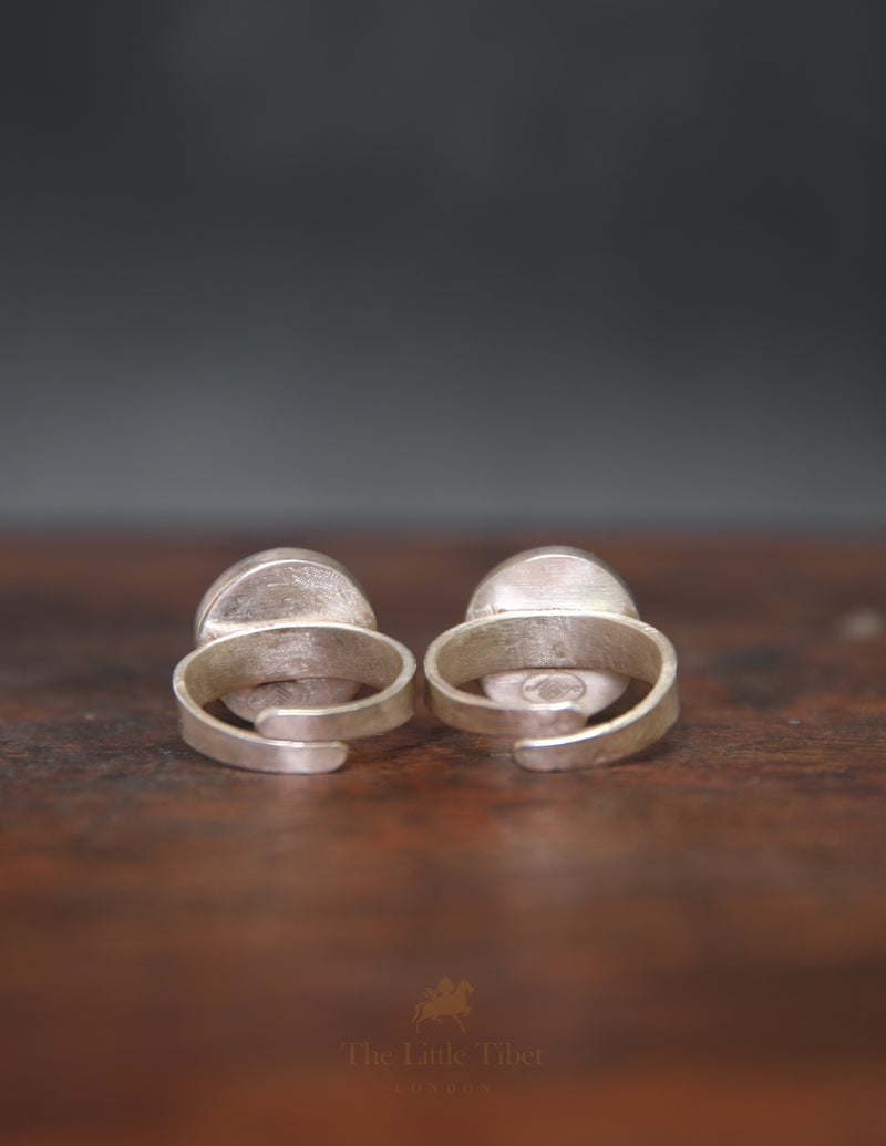 Adjustable Tibetan Om Ring – Handcrafted Silver & copper Spiritual Jewellery