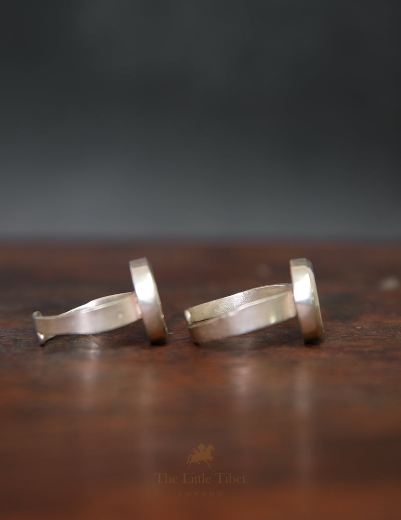 Adjustable Tibetan Om Ring – Handcrafted Silver & copper Spiritual Jewellery