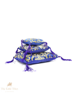 Lilac Serenity: Singing Bowl Cushion - Puffy Pillow Cushion Purple