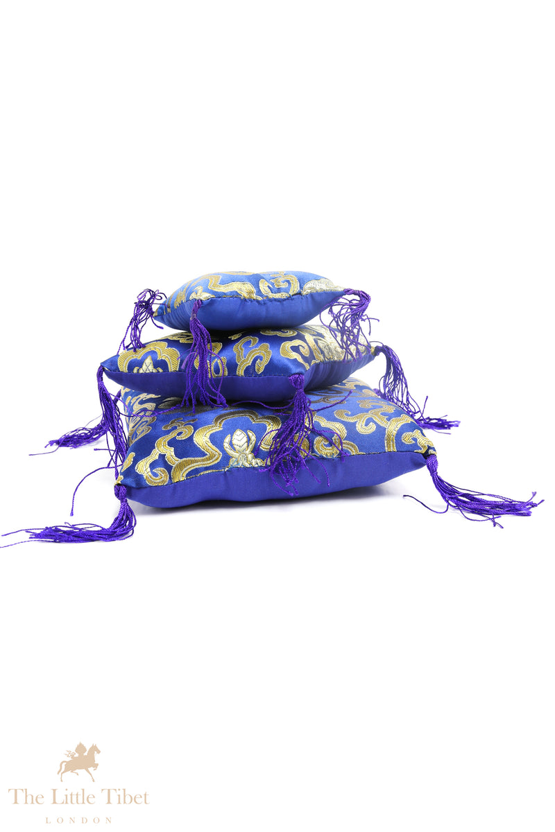 Lilac Serenity: Singing Bowl Cushion - Puffy Pillow Cushion Purple