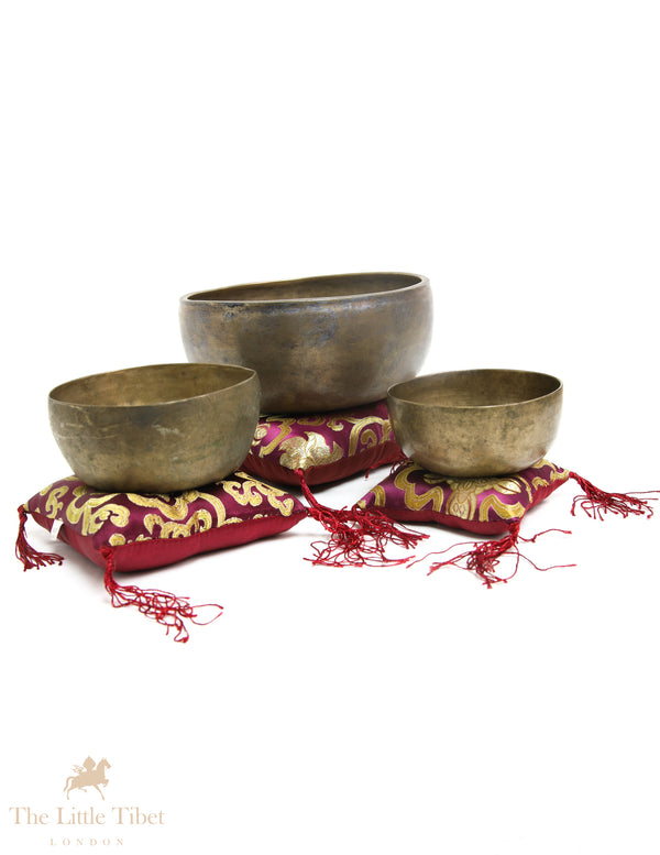 Regal Serenity: Singing Bowl Cushion - Puffy Pillow Cushion Queen
