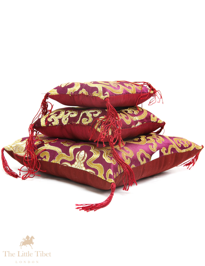 Regal Serenity: Singing Bowl Cushion - Puffy Pillow Cushion Queen
