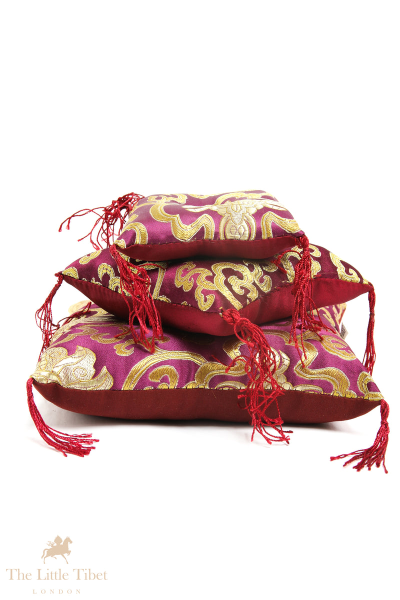 Regal Serenity: Singing Bowl Cushion - Puffy Pillow Cushion Queen