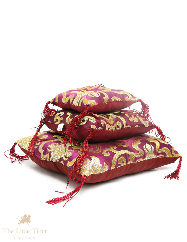 Regal Serenity: Singing Bowl Cushion - Puffy Pillow Cushion Queen