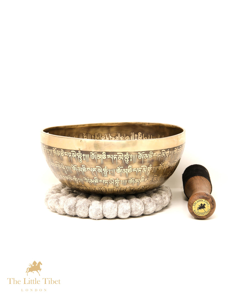 Tibetan Singing Bowl OM MANI PADME HUM for Sound Therapy - AM55