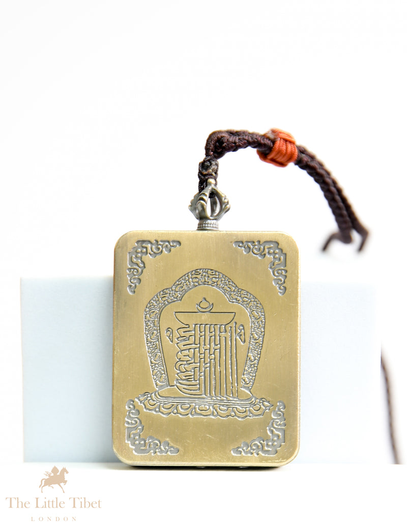 Dual faces of Budha: Hand-Painted Tibetan Pendant