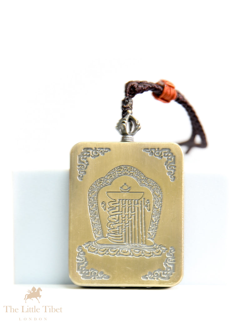 Dual faces of Budha: Hand-Painted Tibetan Pendant