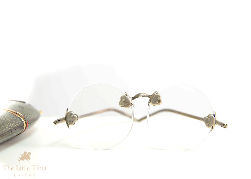 Antique Eyeglasses with Shagreen Case, Circa 1900