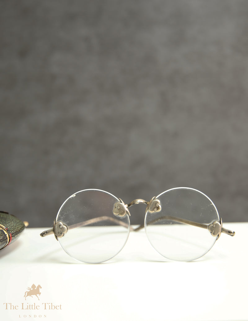 Antique Eyeglasses with Shagreen Case, Circa 1900