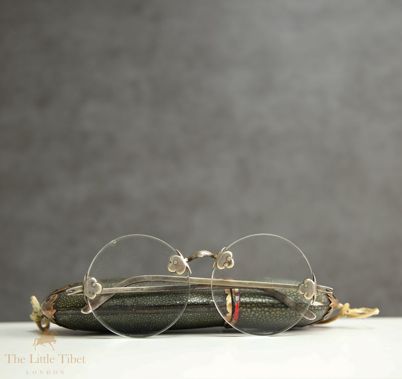 Antique Eyeglasses with Shagreen Case, Circa 1900