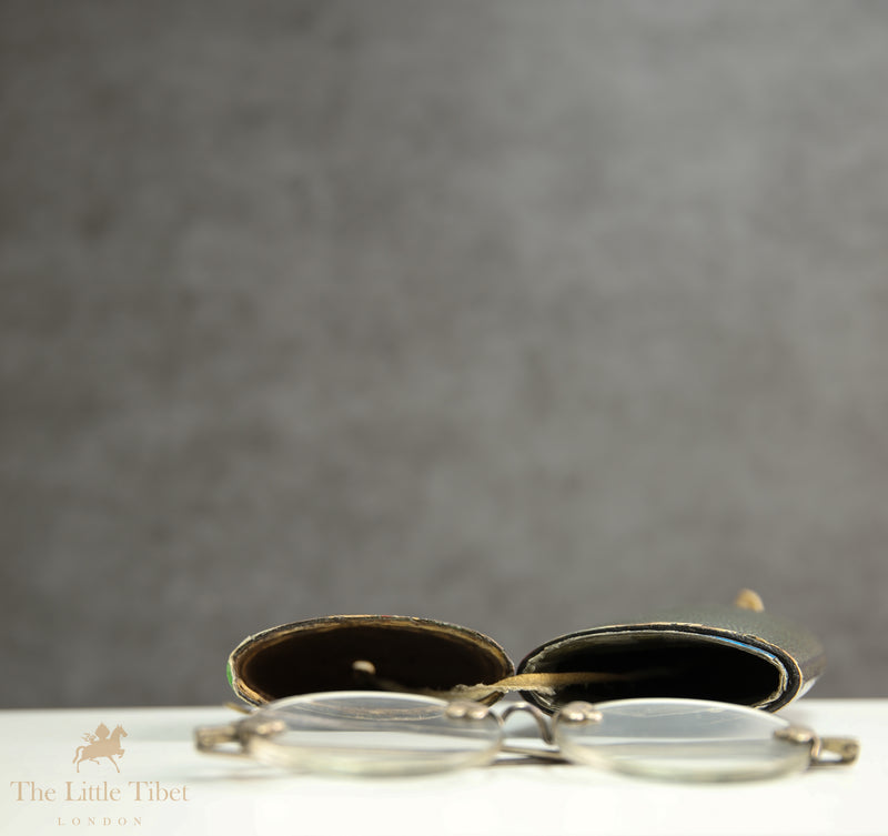 Antique Eyeglasses with Shagreen Case, Circa 1900