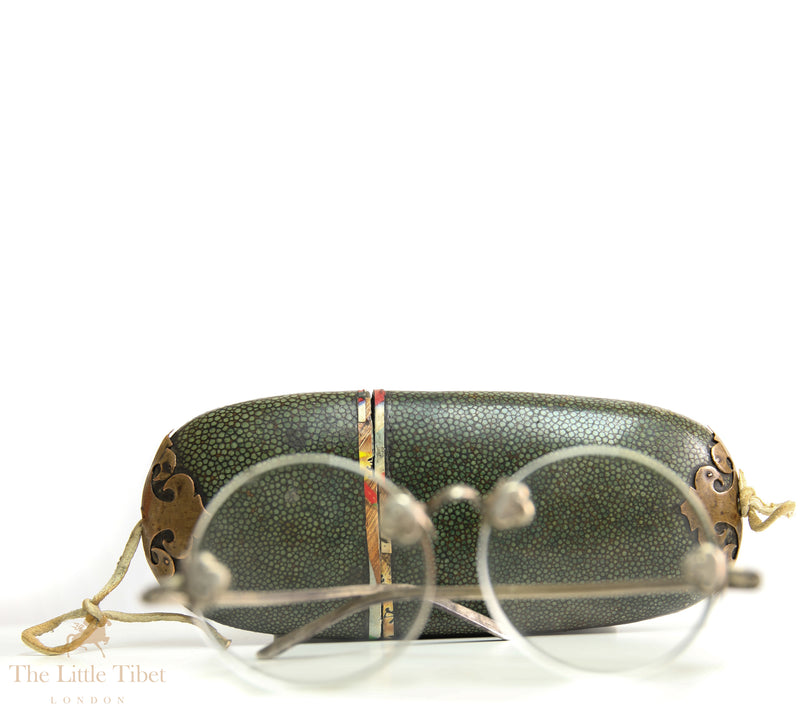 Antique Eyeglasses with Shagreen Case, Circa 1900