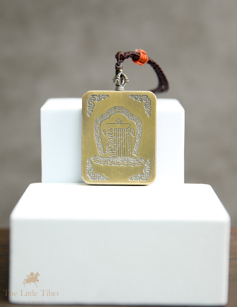 Dual faces of Budha: Hand-Painted Tibetan Pendant