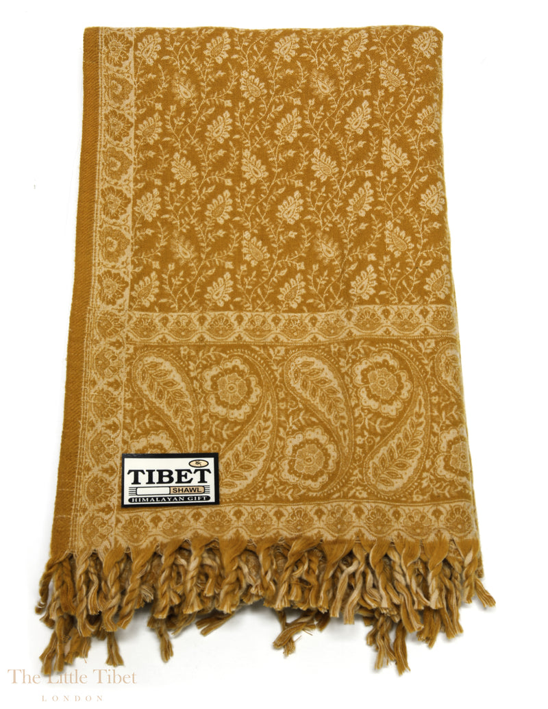 Golden Elegance: The Timeless Tibet Shawl