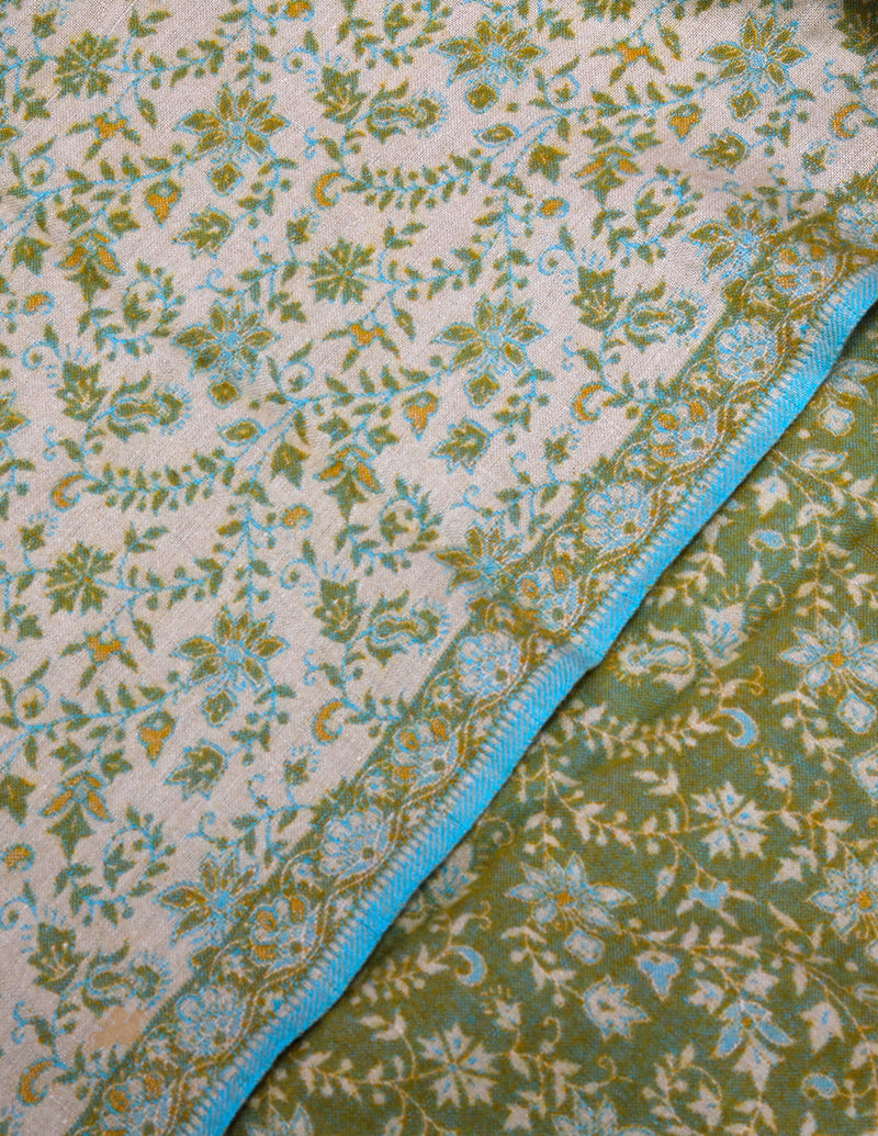 Tranquil Charm: The Soft Green Tibet Shawl