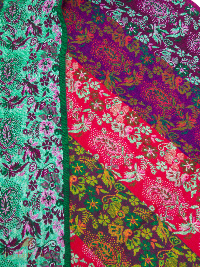 Vibrant Elegance: The Multicolour Burgundy Tibet Shawl